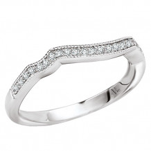 14k White Gold Curved Wedding Band