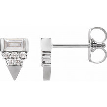 14K White 1/4 CTW Diamond Geometric Earrings - 87063600P