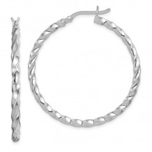 Quality Gold Sterling Silver Twist 40mm Hoop Earrings - QE6755
