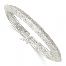 Quality Gold Sterling Silver 6.5mm Diamond-cut Knife-edge 7.5in Bracelet - QG4945-7.5