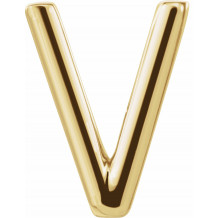 14K Yellow Single Initial V Earring - 86800228P