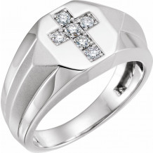 14K White 1/3 CTW Diamond Men's Ring - 65162660000P