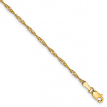 Quality Gold 14k 1.70mm Singapore Chain Anklet - PEN10-9