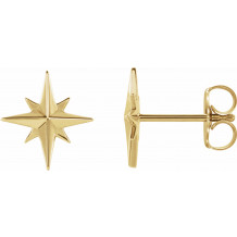 14K Yellow Star Earrings - 86757601P