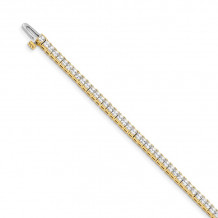 Quality Gold 14k Yellow Gold 2mm Princess 4ct Diamond Tennis Bracelet - X10022AA