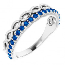 14K White Blue Sapphire Infinity-Inspired Stackable Ring - 72003600P