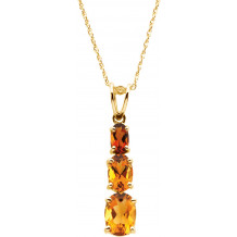 14K Yellow Three-Stone Citrine 18 Necklace - 6903364569P