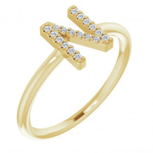 14K Yellow .08 CTW Diamond Initial N Ring - 1238346066P