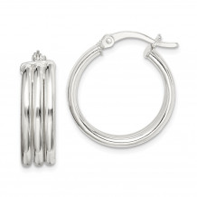 Quality Gold Sterling Silver Polished Hoop Earrings - QE14097