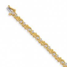 Quality Gold 14k Yellow Gold 2.4mm Diamond Tennis Bracelet - X817