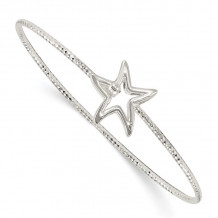 Quality Gold Sterling Silver Diamond Cut Star Interlocking  Bangle Bracelet - QB1120