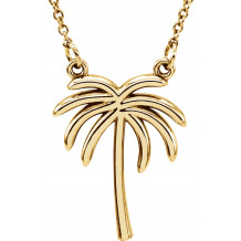 14K Yellow Palm Tree 16 1/2 Necklace - 85879100P