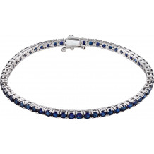 14K White Lab-Grown Blue Sapphire Line 7.25 Bracelet - 65120460002P