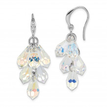 Quality Gold Sterling Silver Rhodium-plated Aurora Crystal Dangle Earrings - QE14431