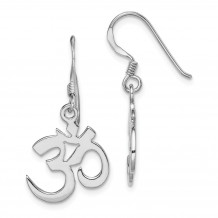 Quality Gold Sterling Silver Rhodium-plated OM Symbol Dangle Earring - QE15000