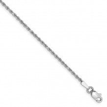 Quality Gold 14k White Gold 1.5mm Rope Chain Anklet - 012W-9