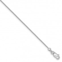 Quality Gold 14k White Gold .8mm Spiga Chain Anklet - PEN95-10