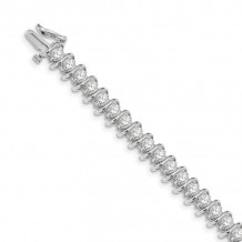 Quality Gold 14k White Gold AAA Diamond Tennis Bracelet - X2006WAAA