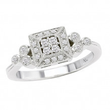 14k White Gold Halo Complete Diamond Engagement Ring