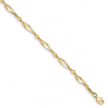 Quality Gold 14k Polished & Diamond-cut Anklet - ANK6-9