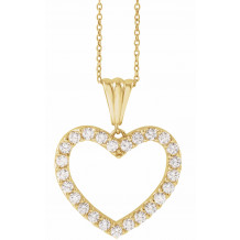 14K Yellow 1 CTW Diamond Heart 18 Necklace - 67533105P