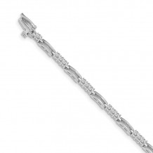 Quality Gold 14k White Gold  2.4mm Diamond Tennis Bracelet - X787W