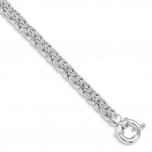 Quality Gold Sterling Silver Polished Byzantine Link Bracelet - QG4990-7.5