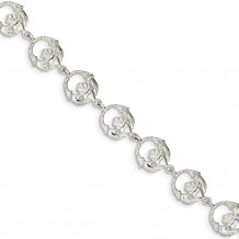 Quality Gold Sterling Silver Claddagh Bracelet - QG880-7