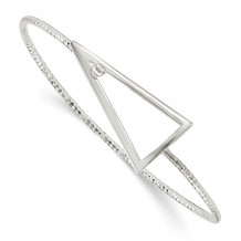 Quality Gold Sterling Silver Diamond Cut Triangle Interlocking  Bangle Bracelet - QB1123