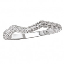 14k White Gold Curved Wedding Band