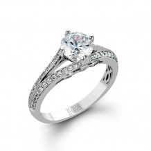 Zeghani 14k White Gold Diamond Engagement Ring