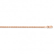 Quality Gold 14k Rose Gold 2mm Diamond-cut Rope Chain Anklet - 016R-10