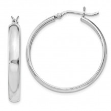 Quality Gold Sterling Silver 4mm x 30 Hoop Earrings - QE6744