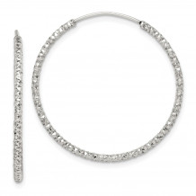 Quality Gold Sterling Silver Diamond Cut Hoop Earrings - QE14100