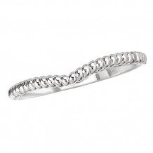 La Vie 14k White Gold Curved Rope Wedding Band