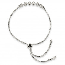Quality Gold Sterling Silver Dia. Cut Adjustable Bracelet - QG4550