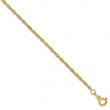 Quality Gold 14k 1.4mm Singapore Chain Anklet - PEN52-10