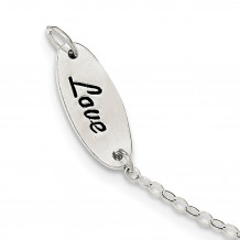 Quality Gold Sterling Silver Polished Enamel Heart Love Bracelet - QG3625-7.5