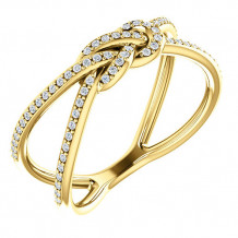 14k Yellow Gold Stuller Diamond Knot Fashion Ring