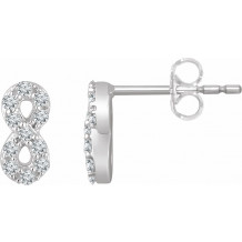 14K White 1/6 CTW Diamond Infinity Earrings - 65277360002P