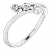 14K White 1/5 CTW Diamond Three-Stone Bypass Ring - 123822600P