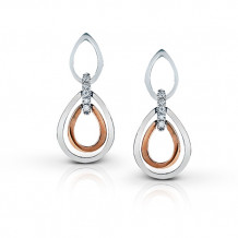 Zeghani 14k White & Rose Gold Diamond Earrings