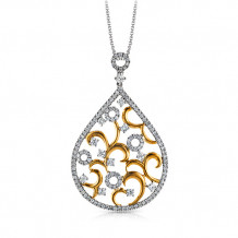 Zeghani 14k White & Rose Gold Diamond Pendant