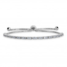 Quality Gold Sterling Silver Rhodium-plated June Birthstone Lavender CZ Adj Bracelet - QG4757JUN