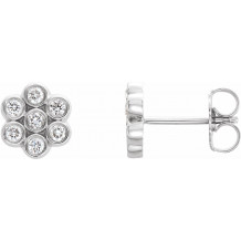 14K White 1/4 CTW Diamond Cluster Earrings - 86462600P