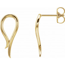 14K Yellow Freeform Earrings - 87069601P