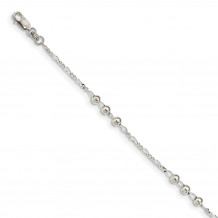 Quality Gold Sterling Silver Diamond Cut Beaded Bracelet - QG4942-7