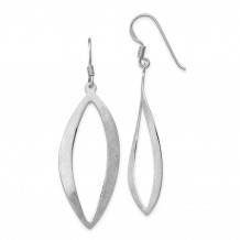 Quality Gold Sterling Silver Rhodium-plated Polished & Scratch Texture Dangle Earrings - QE12094