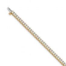Quality Gold 14k Yellow Gold 2.25mm Princess 5ct Diamond Tennis Bracelet - X10023