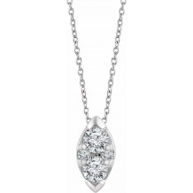 14K White 1/8 CTW Diamond 16-18 Necklace - 65266160000P